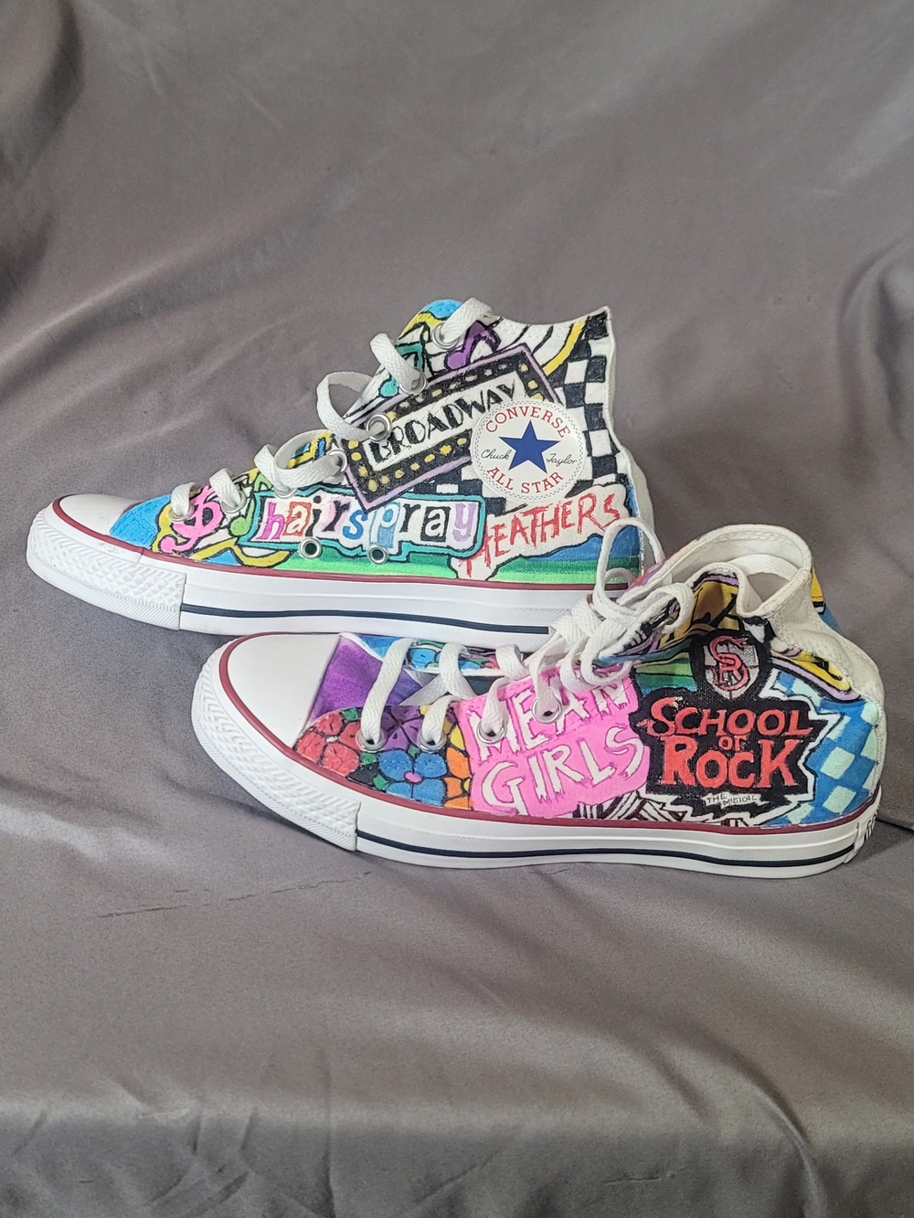 Custom Converse Chuck Taylor All Star High Top Broadway Sneakers Women's 8